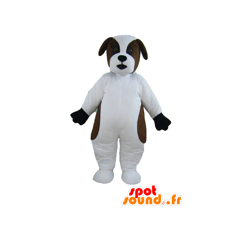 Mascot vit och brun hund, Saint Bernard - Spotsound maskot