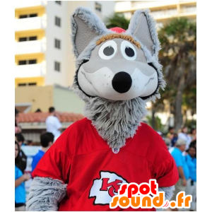 Mascot ratto grigio, topo in abito rosso - MASFR21692 - Mascotte del mouse