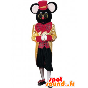 Sort mus maskot, cirkus mus - Spotsound maskot kostume