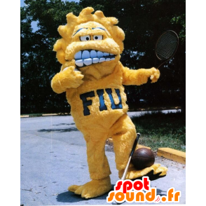Yellow monster mascot, all hairy sun - MASFR21700 - Monsters mascots