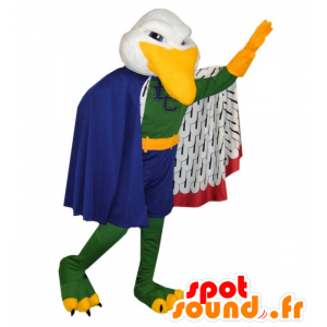 Mascot meeuw, kleurrijke vogel met een cape - MASFR21702 - Mascot vogels