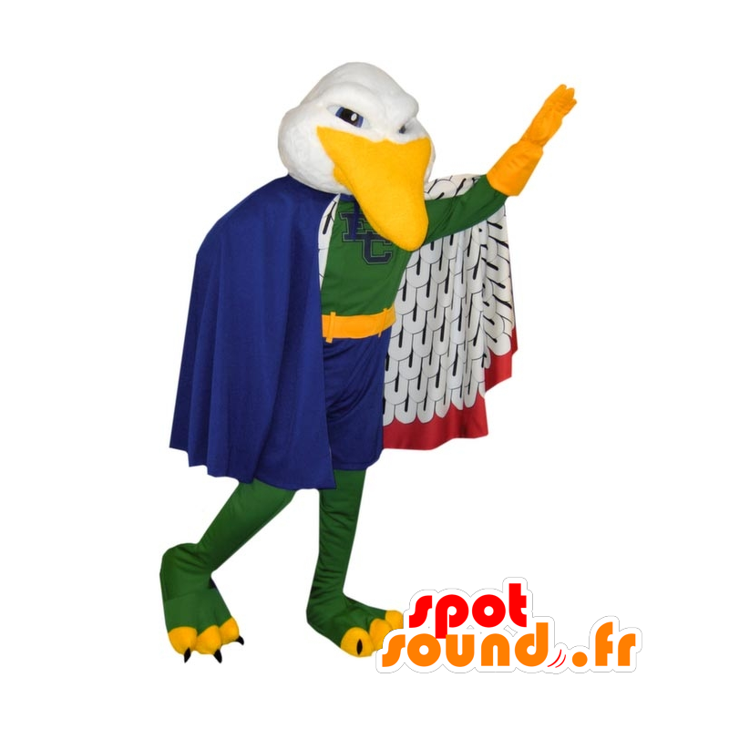 Mascot seagull, colorful bird with a cape - MASFR21702 - Mascot of birds