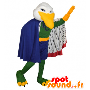 Mascotte de mouette, d'oiseau coloré avec une cape - MASFR21702 - Mascotte d'oiseaux