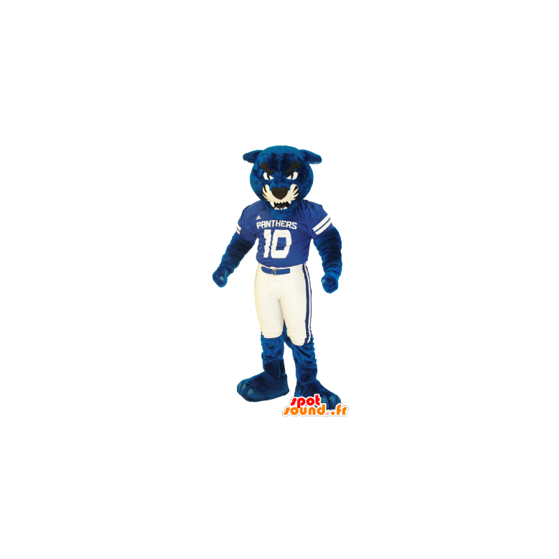 Blu mascotte e la tigre bianca, gigante - MASFR21703 - Mascotte tigre