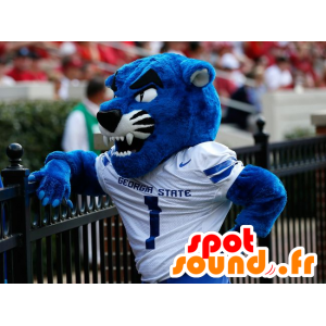 Mascot blauen und weißen Tiger, Riesen - MASFR21703 - Tiger Maskottchen