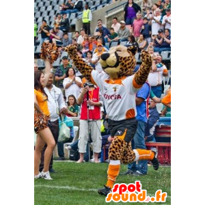 Cheetah maskot, leopard i sportkläder - Spotsound maskot