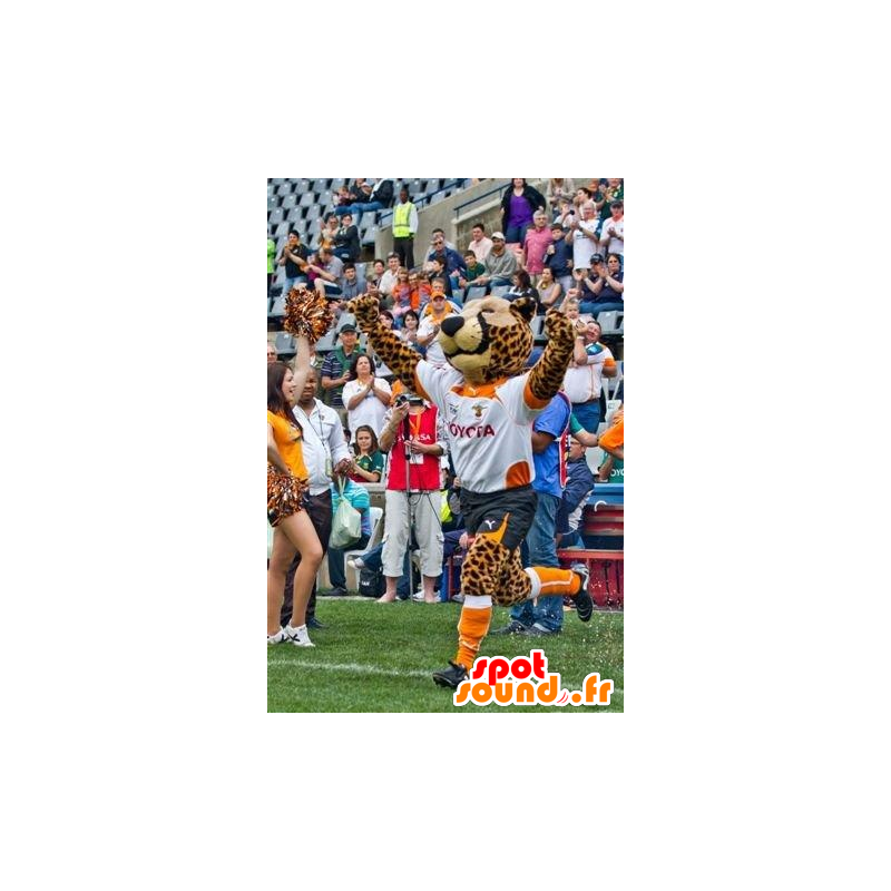 Mascota del guepardo, el leopardo en ropa deportiva - MASFR21705 - Mascota de deportes Mascota del guepardo, el leopardo en ropa deportiva - MASFR21705 - Mascota de deportes