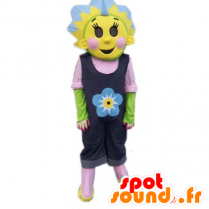 Mascotte colorful and flowery, sunflower mascot - MASFR21718 - Mascots of plants