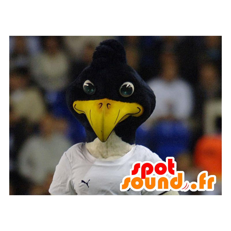 Mascotte d'oiseau noir et blanc, en tenue de sport - MASFR21734 - Mascotte d'oiseaux Mascotte d'oiseau noir et blanc, en tenue de sport - MASFR21734 - Mascotte d'oiseaux