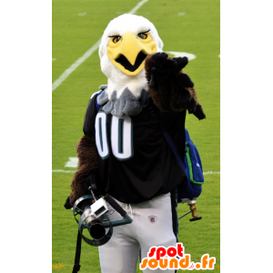Mascot castanho e branco águia no desporto - MASFR21738 - aves mascote