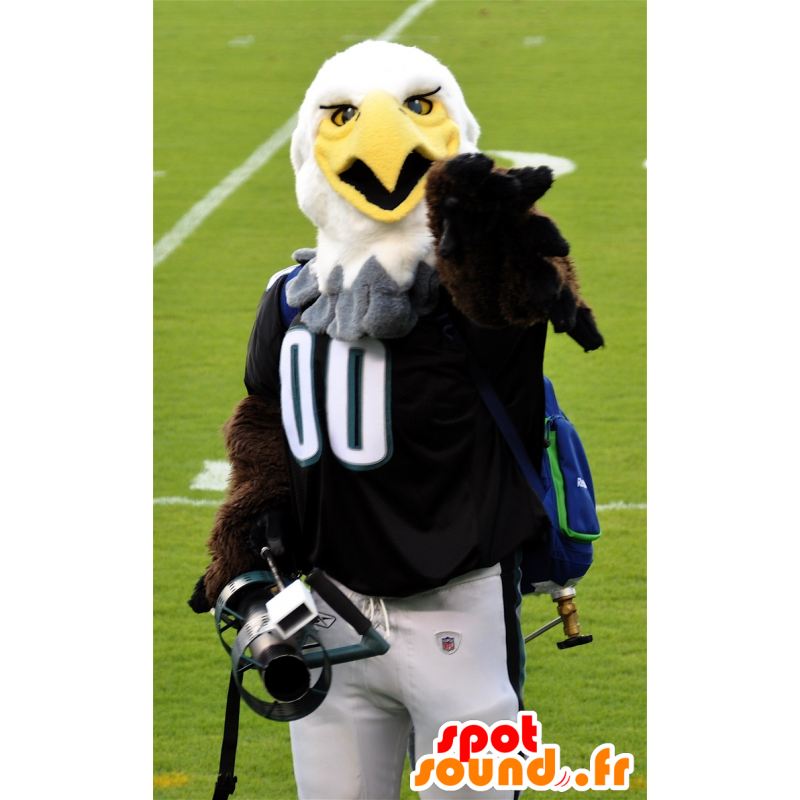 Mascot brown and white eagle in sportswear - MASFR21738 - Mascot of birds