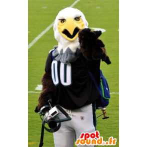 Mascot brown and white eagle in sportswear - MASFR21738 - Mascot of birds