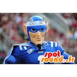 Maskot sporty mand, superhelt med horn - Spotsound maskot