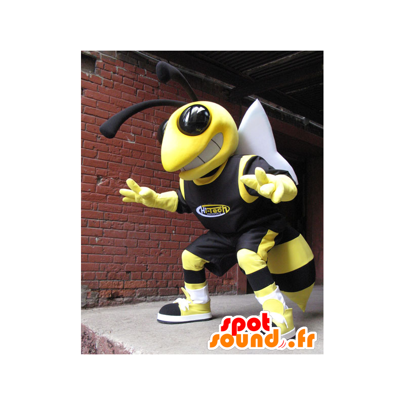 Bee mascot, yellow and black wasp - MASFR21742 - Mascots bee