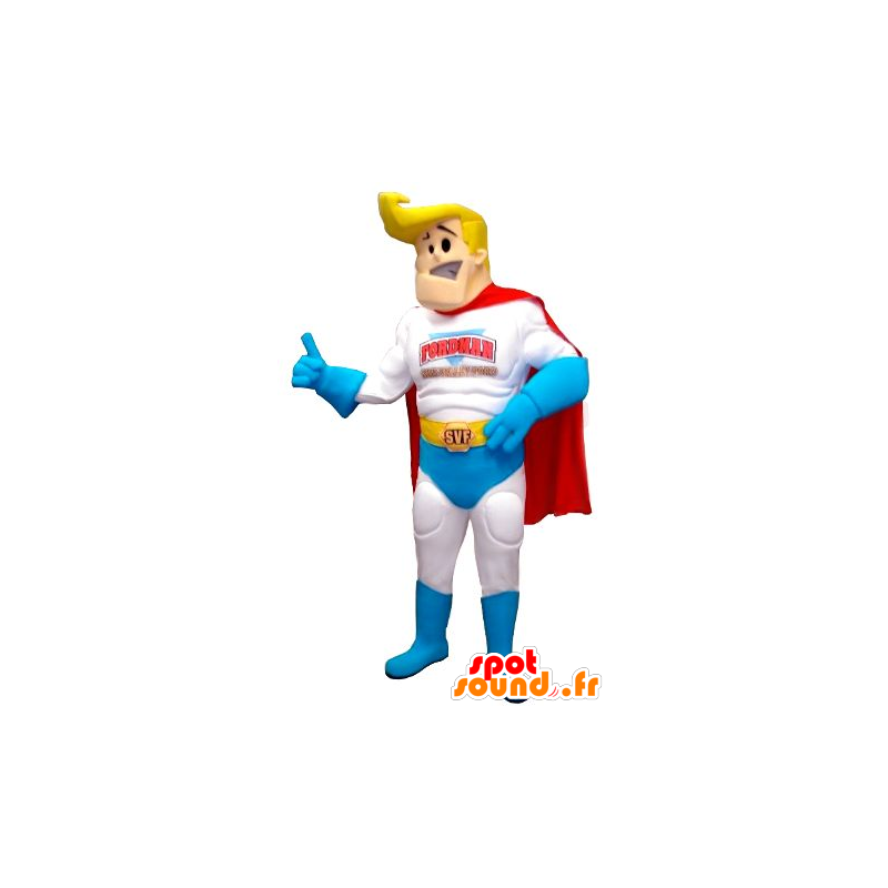 Superheld mascotte, blond en gespierd - MASFR21744 - superheld mascotte