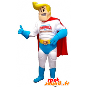 Superhelt maskot, blond og muskuløs - MASFR21744 - superhelt maskot