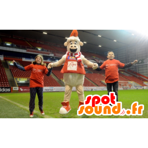 Sheep mascot with a scarf, sweater and cap - MASFR21750 - Mascots sheep