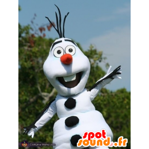 Mascotte de bonhomme de neige blanc et noir - MASFR21754 - Mascottes Noël