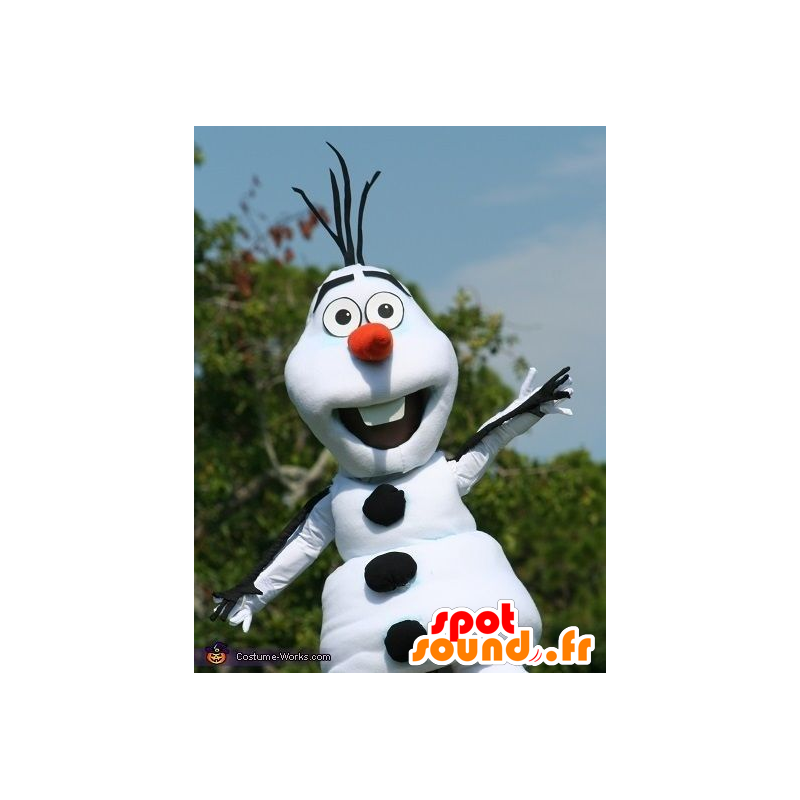 Bianco e nero Snowman mascotte - MASFR21754 - Mascotte di Natale