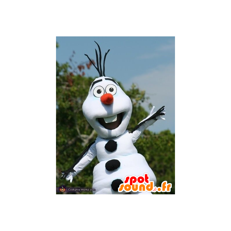 Mascotte de bonhomme de neige blanc et noir - MASFR21754 - Mascottes Noël