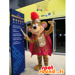 Brown mouse mascot, dressed as a knight - MASFR21761 - Mascots of Knights