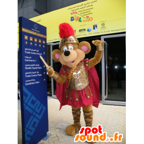 Brown mouse mascot, dressed as a knight - MASFR21761 - Mascots of Knights