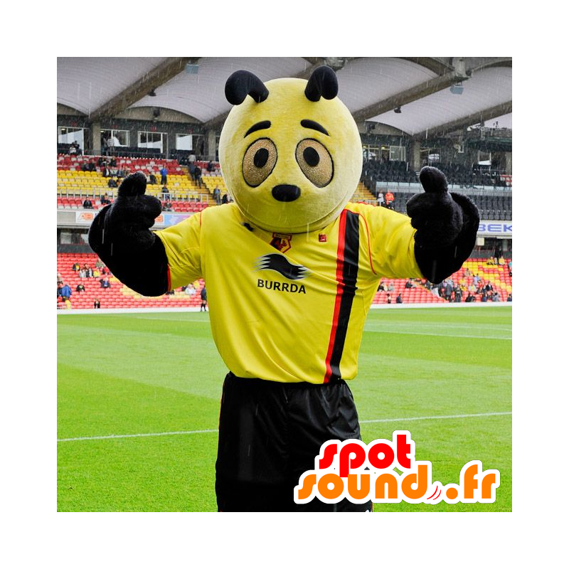 Mascot panda amarelo e preto - inseto amarelo mascote - MASFR21762 - pandas mascote