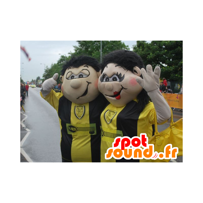 Mascot Mann und Frau, paar Fans - MASFR21767 - Maskottchen-Frau