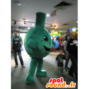 Stor grøn og smilende maskot - Spotsound maskot kostume