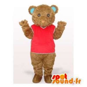 Braunbär-Maskottchen in rot gekleidet Bär - MASFR006476 - Bär Maskottchen