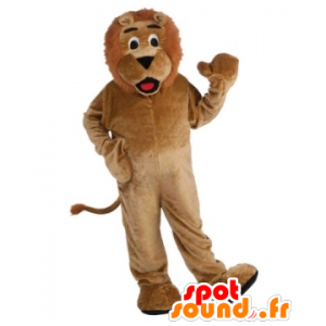 Brown lion mascot, fully customizable - MASFR21790 - Lion mascots