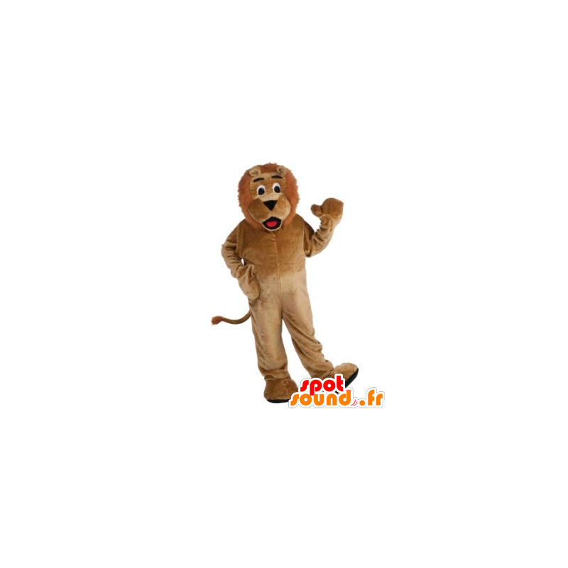 Brown lion mascot, fully customizable - MASFR21790 - Lion mascots