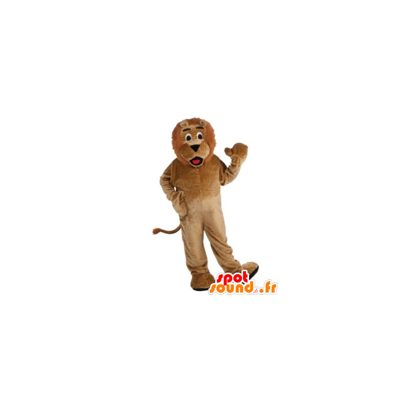 完全にカスタマイズ可能な茶色のライオンのマスコット-MASFR21790-ライオンのマスコット