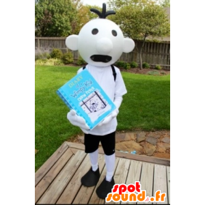 Mascot hvid snemand, skoledreng, barn - Spotsound maskot kostume