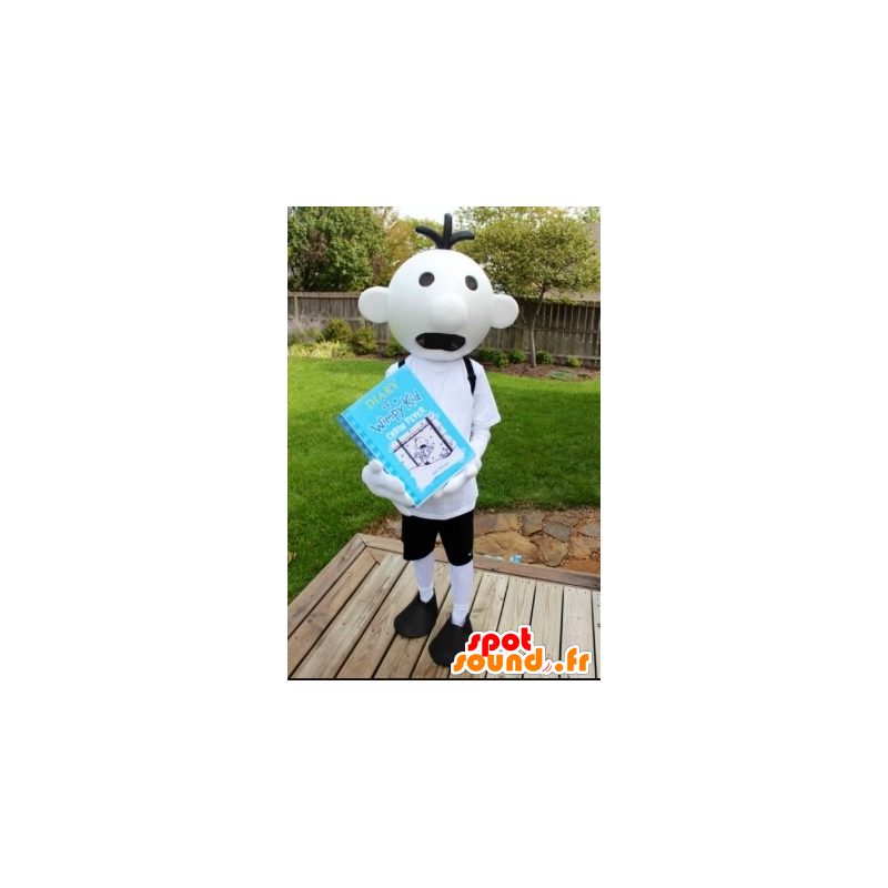 Witte sneeuwman mascotte, school, kind - MASFR21793 - mascottes Child