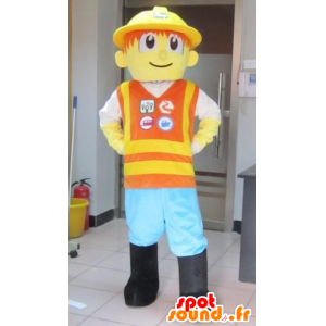 Μασκότ Lego, Playmobil χρώματος, κίτρινο και πορτοκαλί - MASFR21796 - Ανθρώπινα Μασκότ