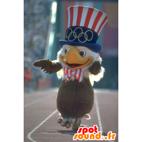 Mascot brown and white eagle with a Republican hat - MASFR21802 - Mascot of birds