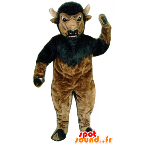 Buffels mascotte, bruin en zwart buffalo, reuze - MASFR21804 - Animal Mascottes