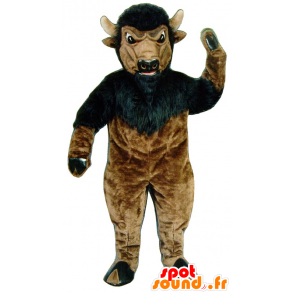 Mascotte de buffle, de bison marron et noir, géant - MASFR21804 - Mascottes Animales