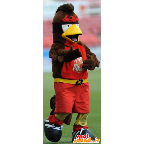 Mascot brown bird, yellow and red - MASFR21807 - Mascot of birds