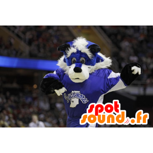 Mascot zorro azul y blanco en ropa deportiva - MASFR21813 - Mascotas Fox