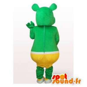 Bear mascot green yellow slip. Bear costume - MASFR006478 - Bear mascot