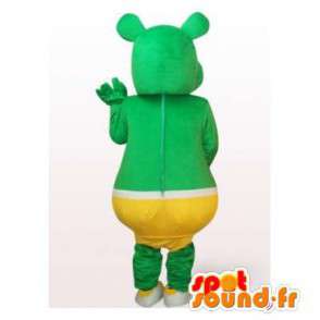 Bear mascot green yellow slip. Bear costume - MASFR006478 - Bear mascot