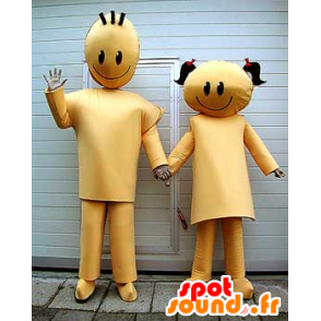 2 Paar Maskottchen, golden boy and girl - MASFR21817 - Maskottchen-Kind