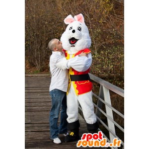 Weißes Kaninchen Maskottchen Piratenkostüm - MASFR21822 - Maskottchen der Piraten
