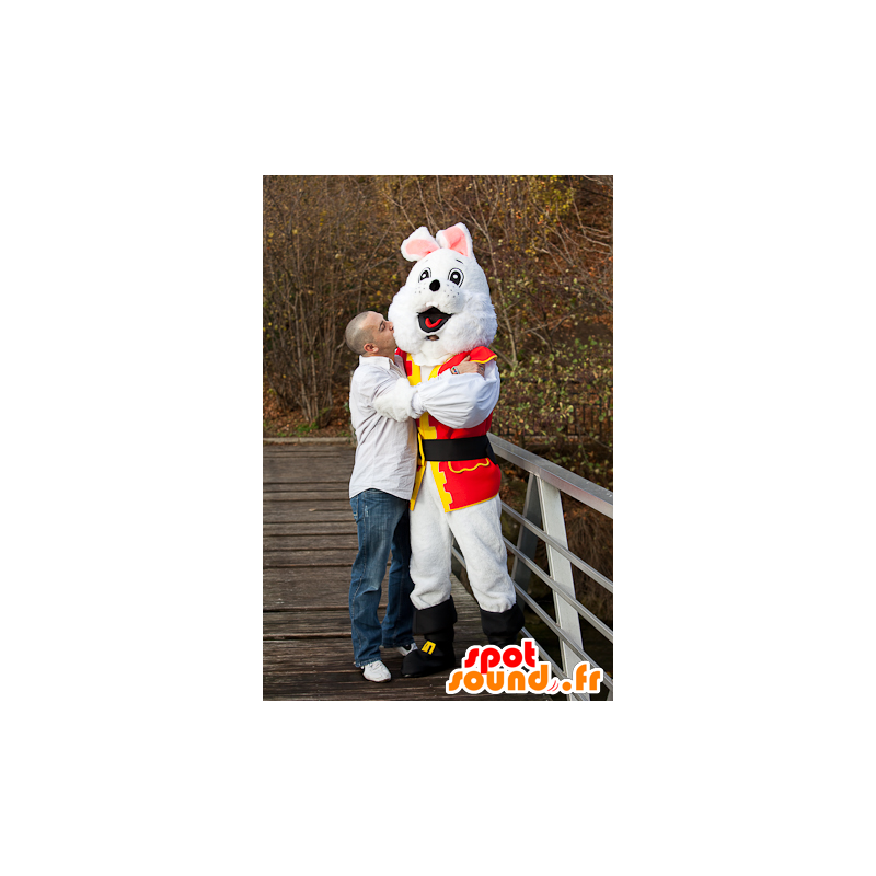 Hvid kanin maskot i pirat kostume - Spotsound maskot kostume