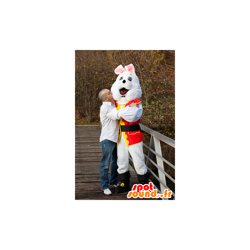 Mascotte de lapin blanc en costume de pirate - MASFR21822 - Mascottes de Pirates