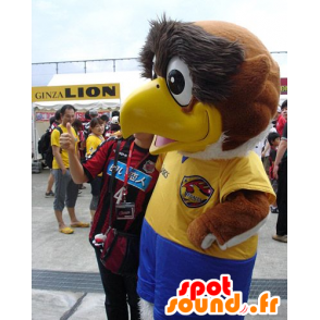 Tukku Mascot ruskea ja valkoinen lintu, kotka urheilu - MASFR21823 - maskotti lintuja