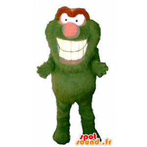 Groene monster mascotte en oranje, allen harige - MASFR21827 - mascottes monsters