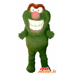 Groene monster mascotte en oranje, allen harige - MASFR21827 - mascottes monsters